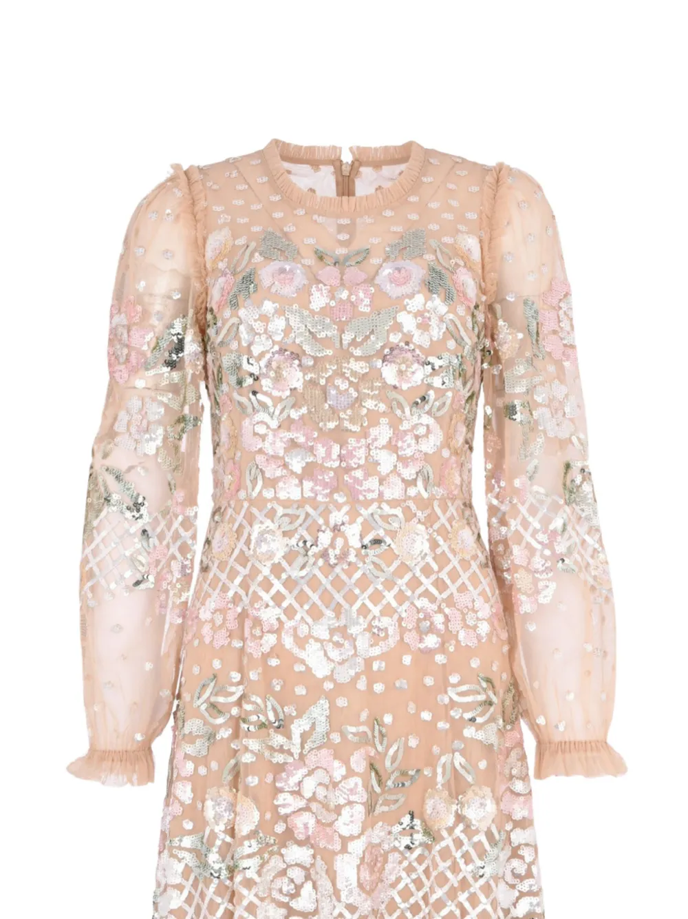 Needle & Thread Rosalie avondjurk verfraaid met pailletten - Beige