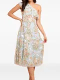 Needle & Thread ruffled one-shoulder sequin-embellished midi dress - Blue