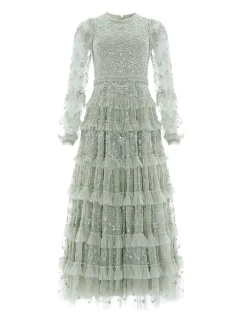 Needle & Thread Blossom lace ruffled maxi dress