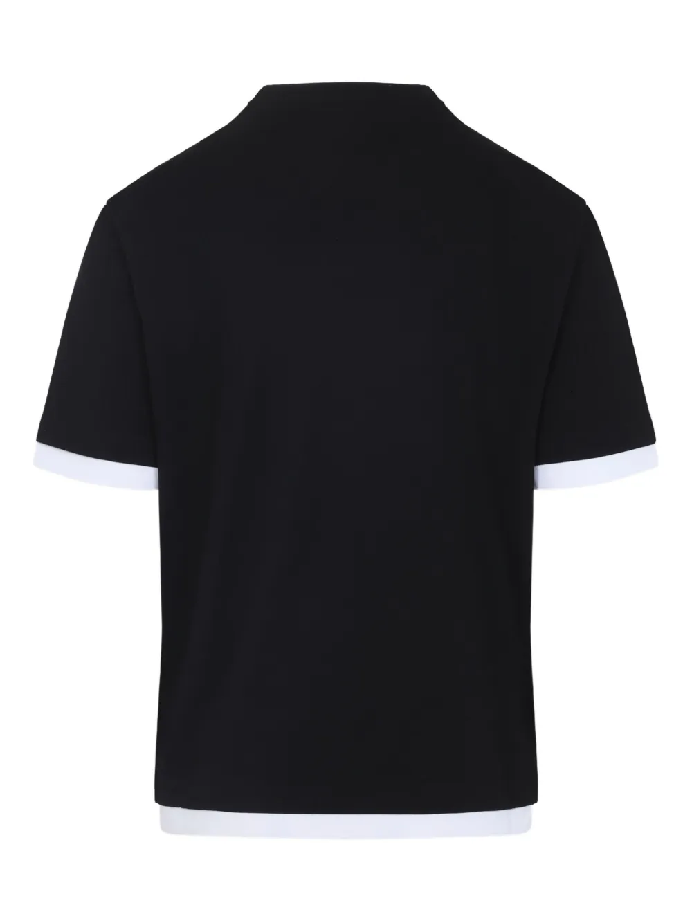 Prada logo-plaque layered T-shirt Zwart