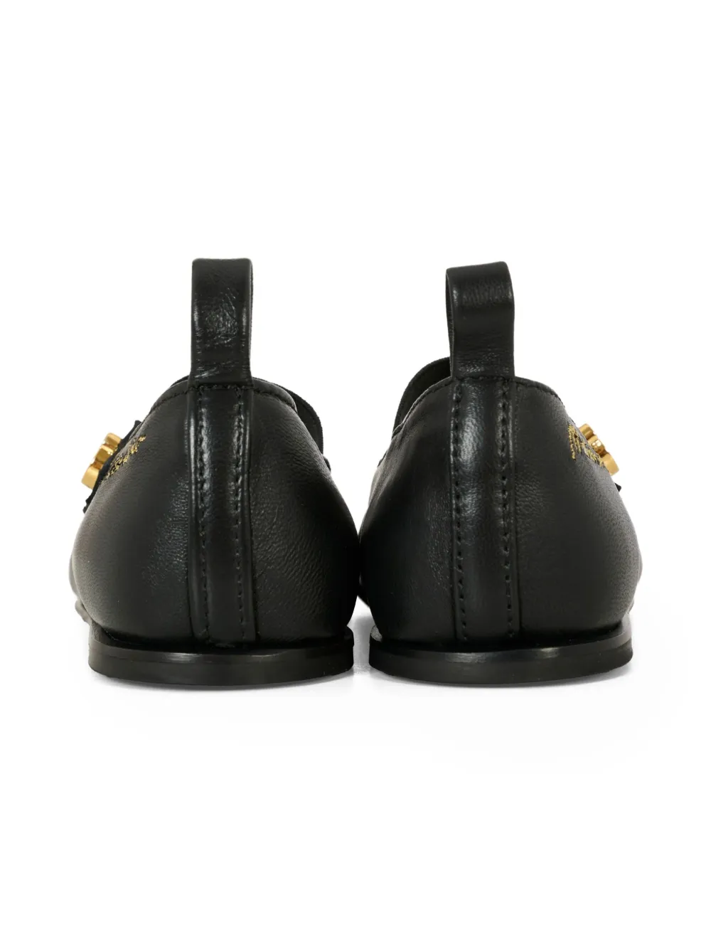 Moschino Kids embroidered-logo ballerina shoes Black