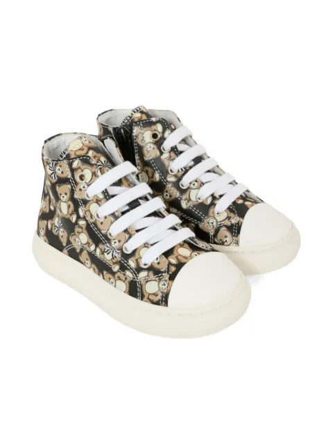 Moschino Kids teddy-print high-top trainers
