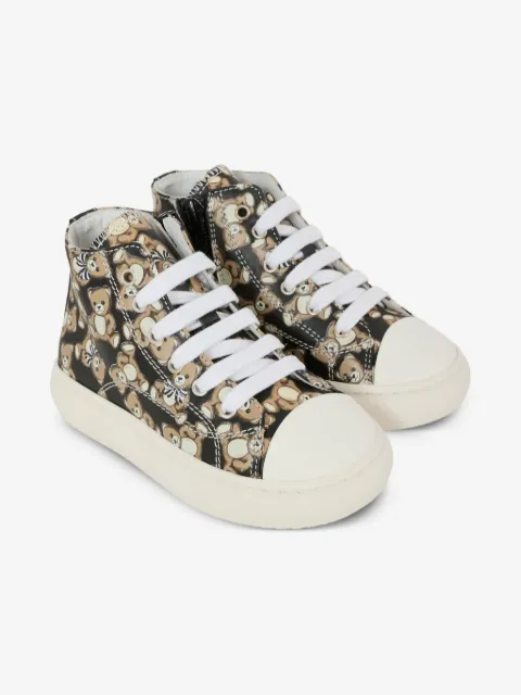 Moschino Kids tenis altos con motivo Teddy Bear