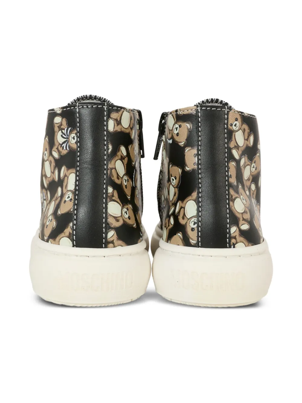 Moschino Kids teddy-print high-top trainers Black