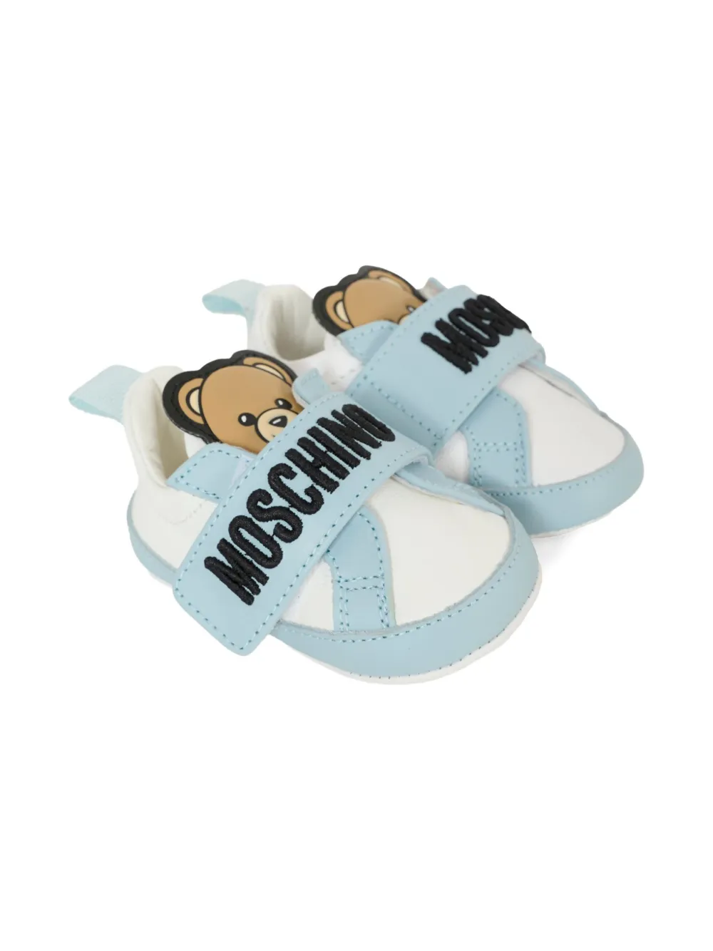 Moschino Kids teddy-motif logo-strap sneakers White
