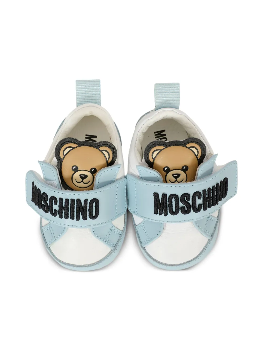 Moschino Kids teddy-motif logo-strap sneakers White