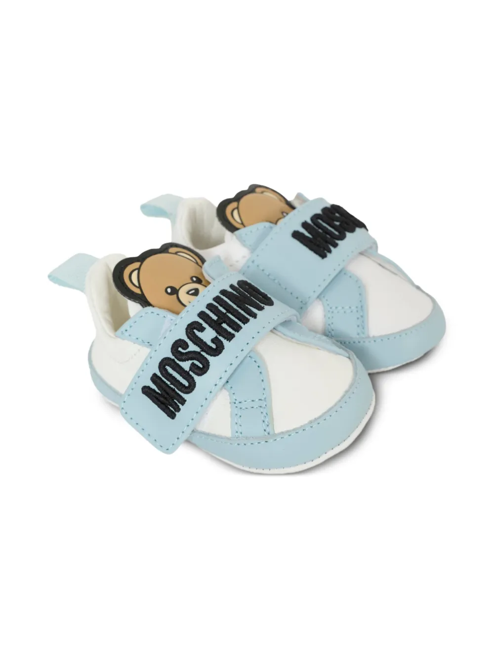 Moschino Kids teddy-motif logo-strap sneakers White