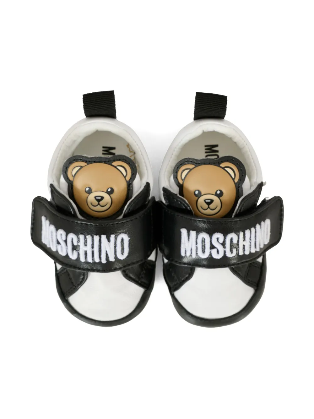 Moschino Kids teddy-motif logo-strap sneakers Black