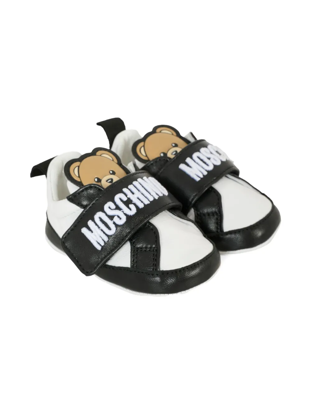 Moschino Kids teddy-motif logo-strap sneakers Black