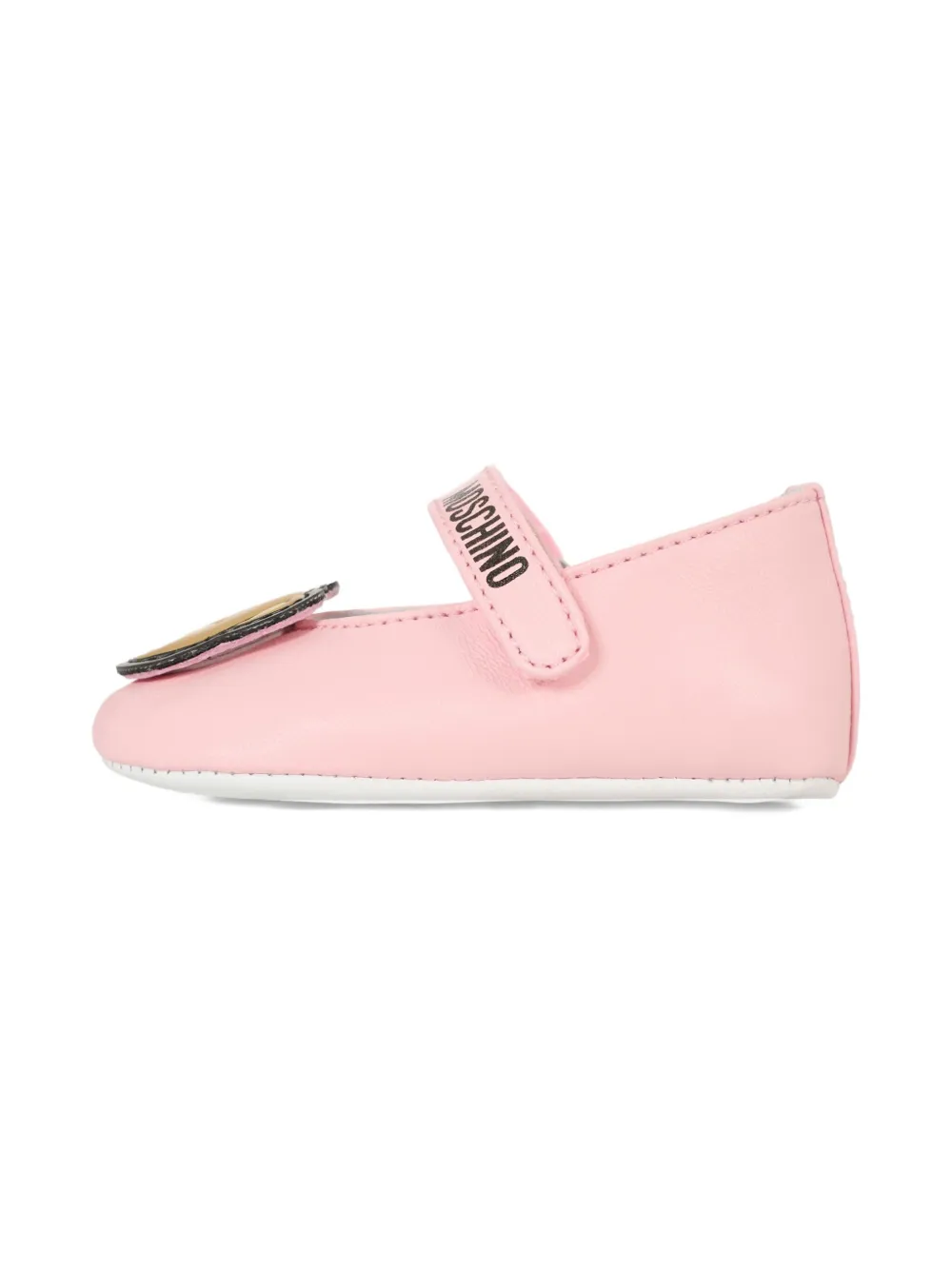 Moschino Kids teddy-bear embellishment ballerina shoes Pink
