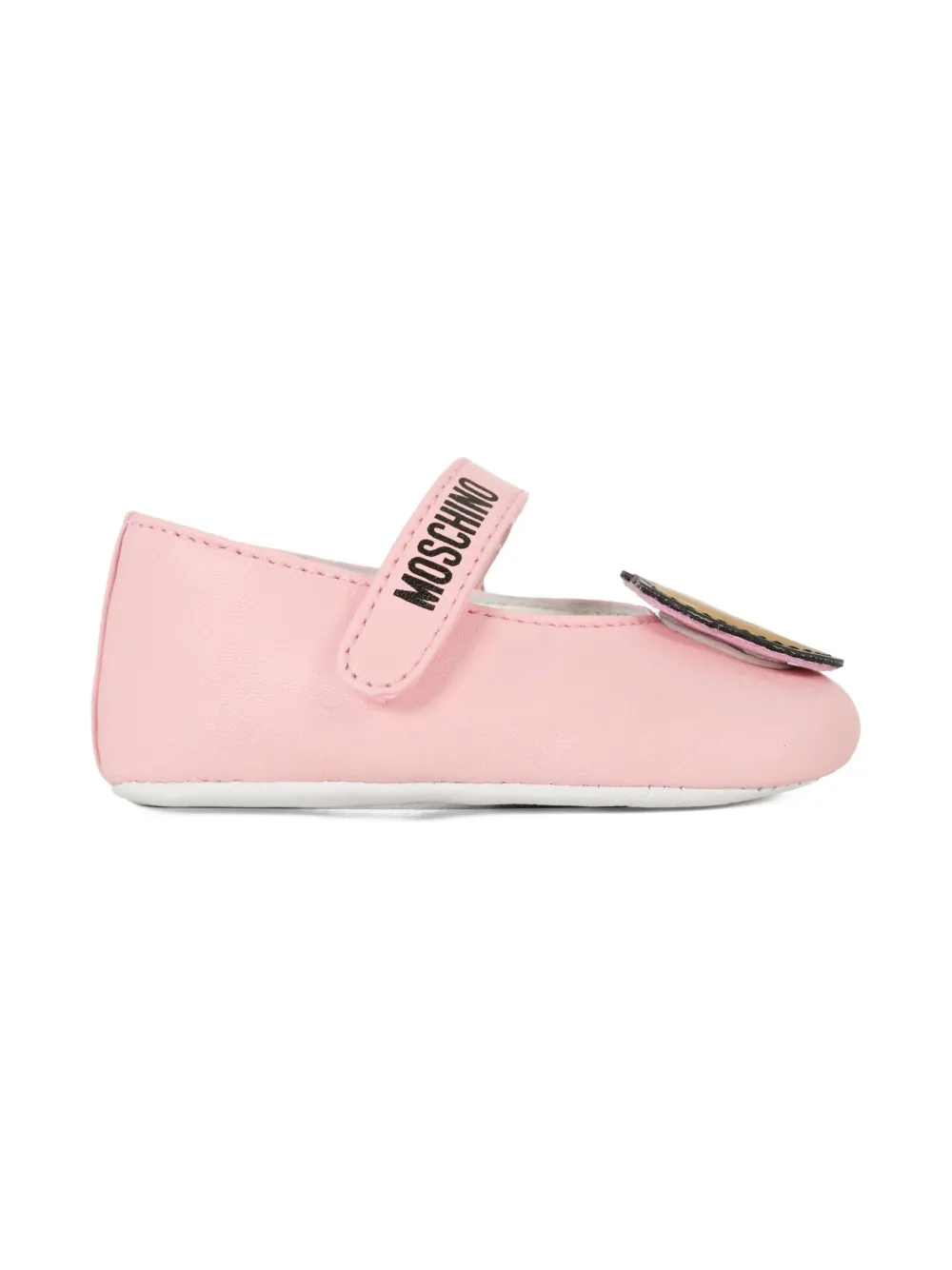 Moschino Kids teddy-bear embellishment ballerina shoes Pink