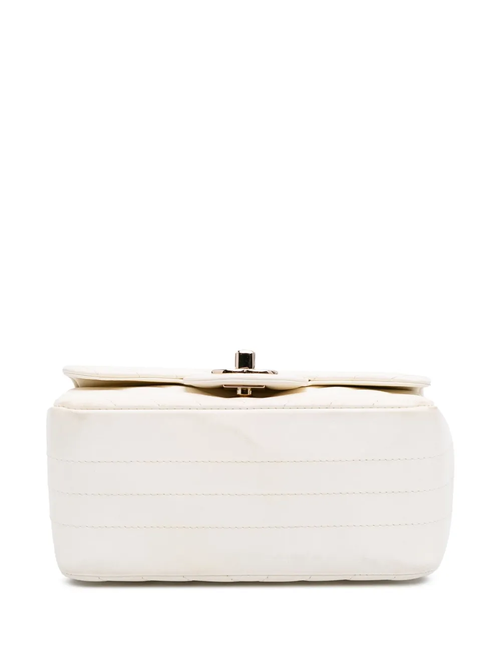 Pre-owned Chanel 2018 Mini Square Classic Chevron Lambskin Single Flap Crossbody Bag