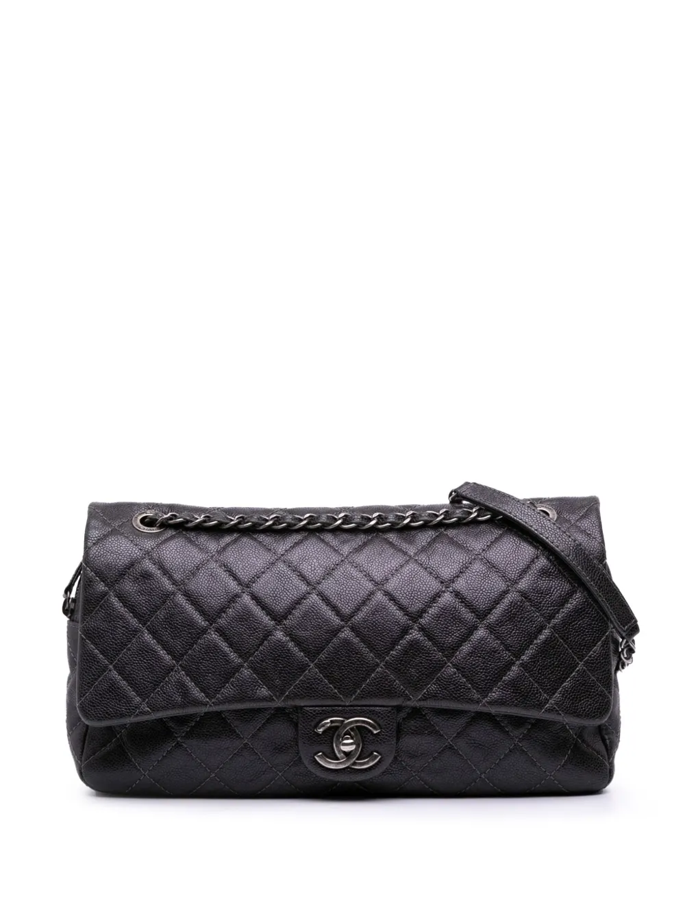 CHANEL Pre-Owned 2013-2014 Jumbo Quilted Iridescent Caviar Easy Flap shoulder bag | Grey | Image 1