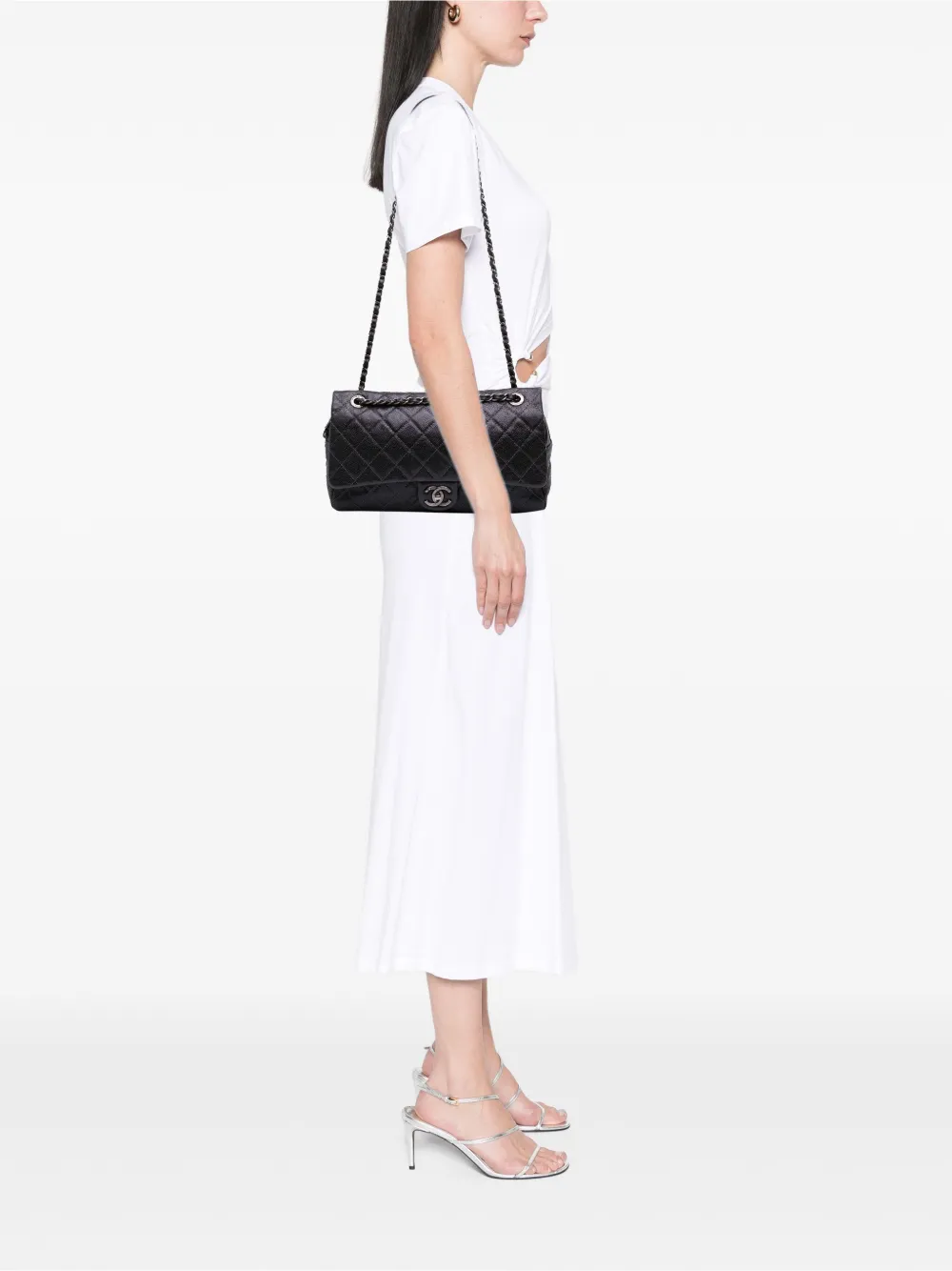 CHANEL Pre-Owned 2013-2014 Jumbo Quilted Iridescent Caviar Easy Flap shoulder bag | Pre-Owned | Image 2