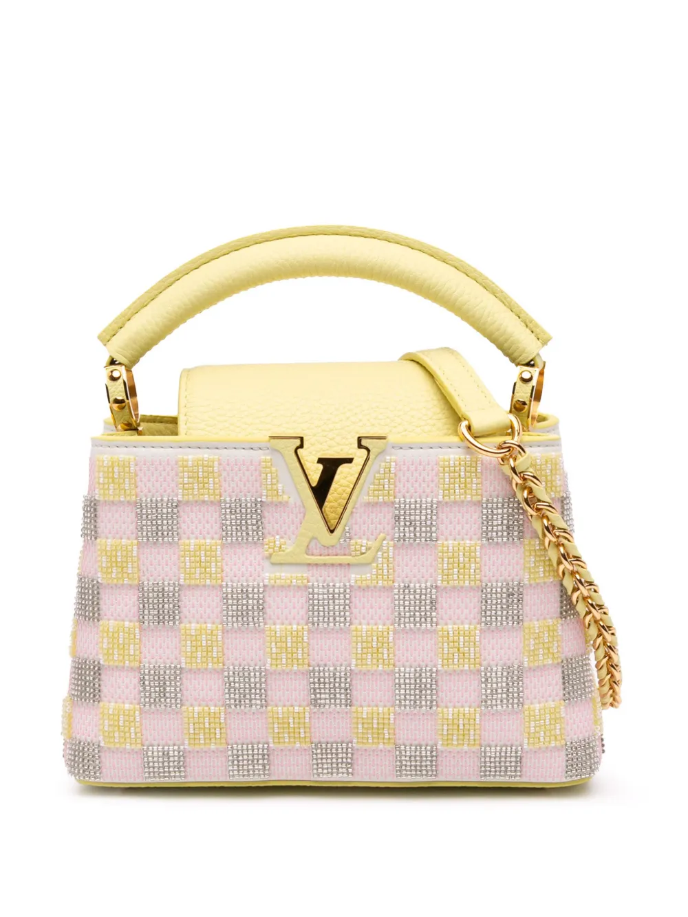 Louis Vuitton Pre-Owned 2021-2025 Smooth Calfskin Beaded Mini Louis Vuitton Pre-Owned 2021-2025 Smooth Calfskin Beaded Mini