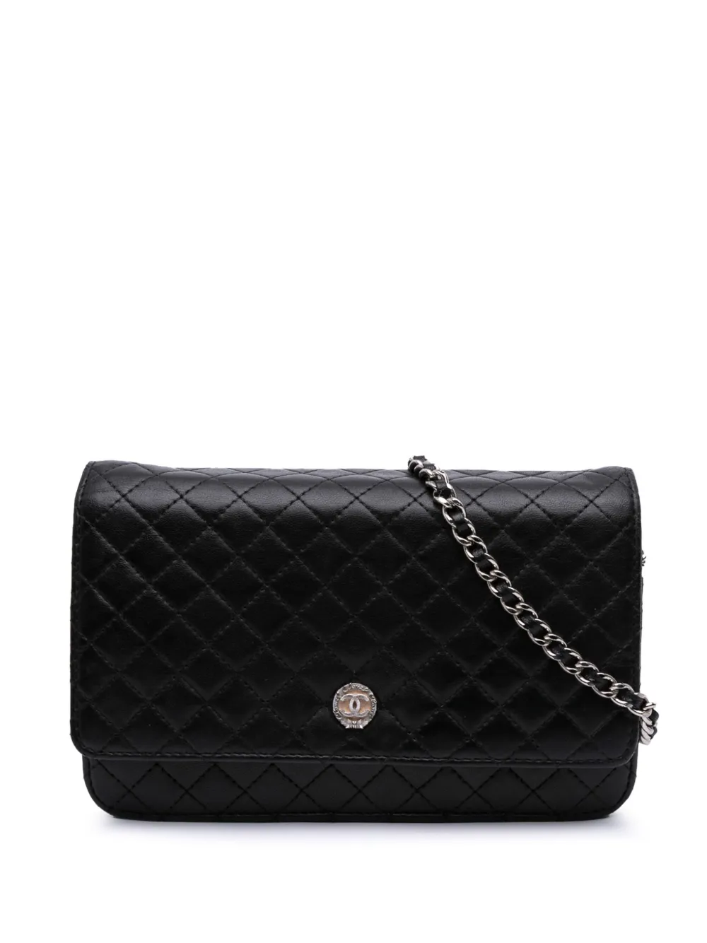 CHANEL Pre-Owned 2008-2009 ココマーク マトラッセ ラムスキン ウォレットオンチェーン ショルダーバッグ - CHANEL Pre-Owned 2008-2009 ココマーク マトラッセ ラムスキン ウォレットオンチェーン ショルダーバッグ -