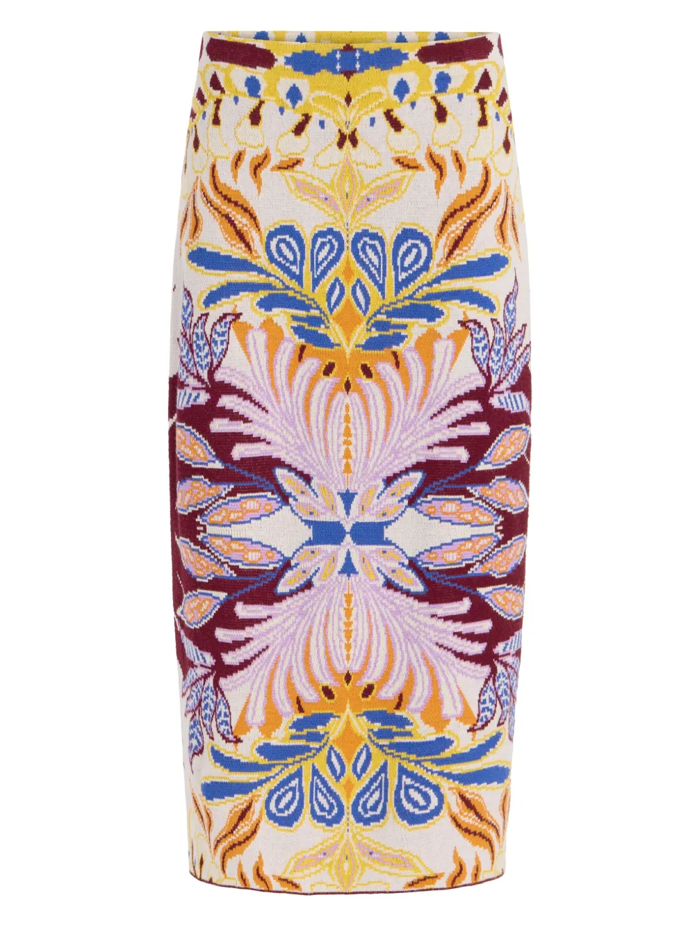 Marie Oliver Janis Floral-print Knitted Skirt In Purple