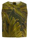 Marie Oliver Fallon leaf-print top - Green