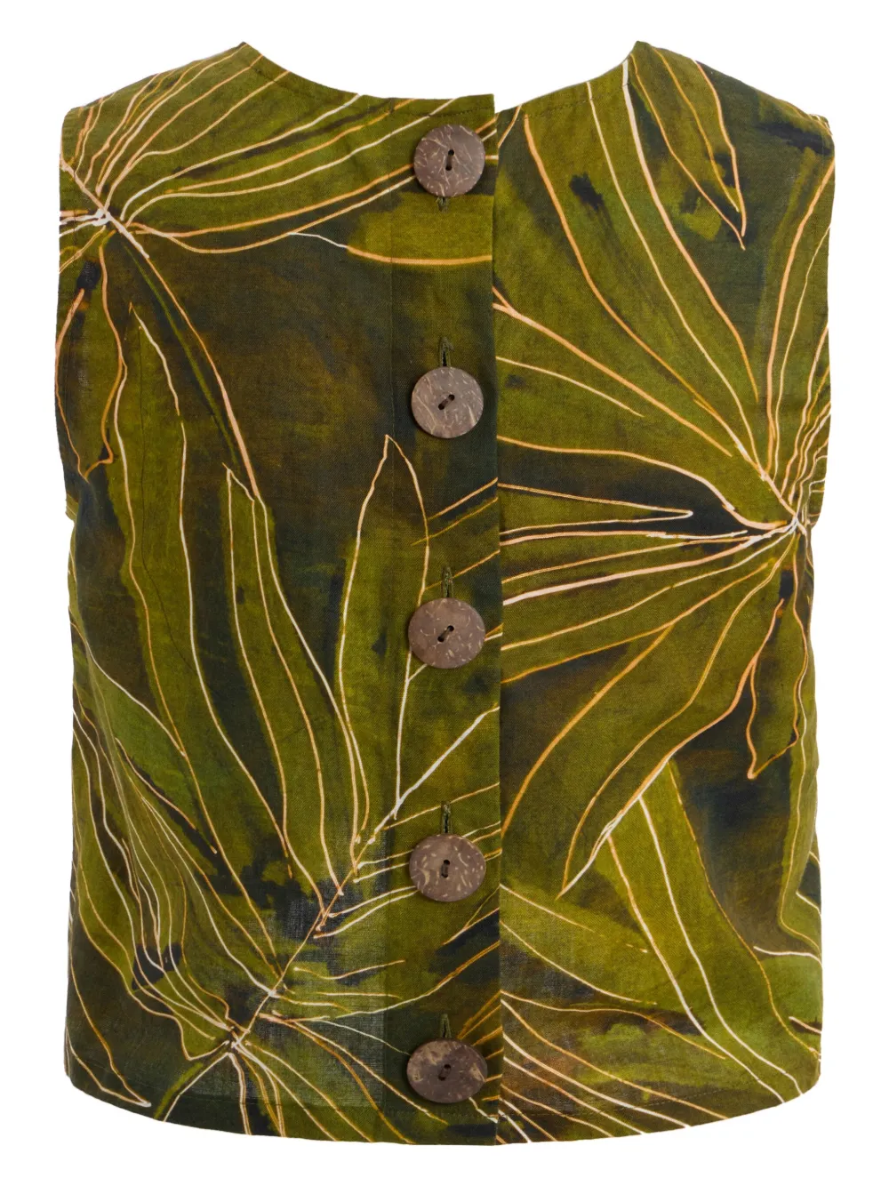 Marie Oliver Fallon leaf-print top - Groen