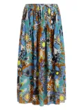 Marie Oliver Wilson pleated floral-print skirt - Blue