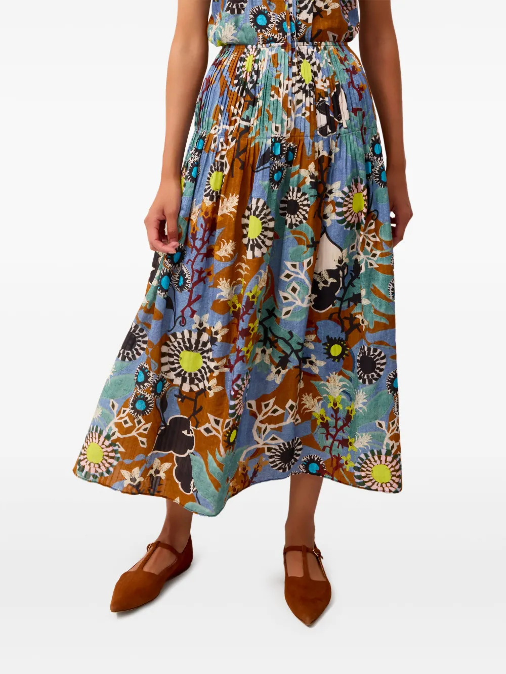 Marie Oliver Wilson Pleated Floral-print Skirt In Multi