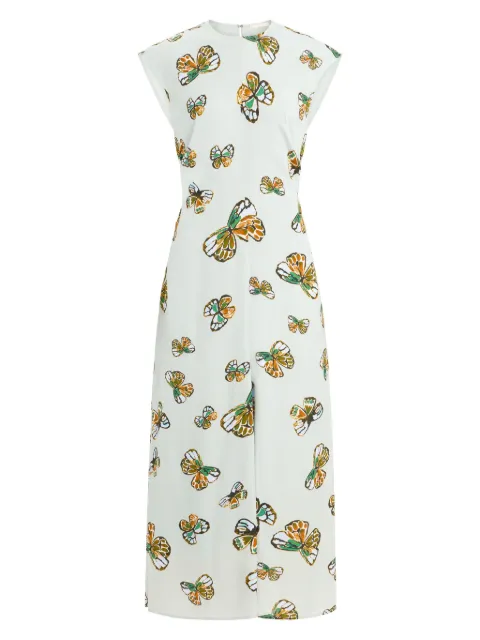 Marie Oliver Zuri butterfly-print cap-sleeve dress
