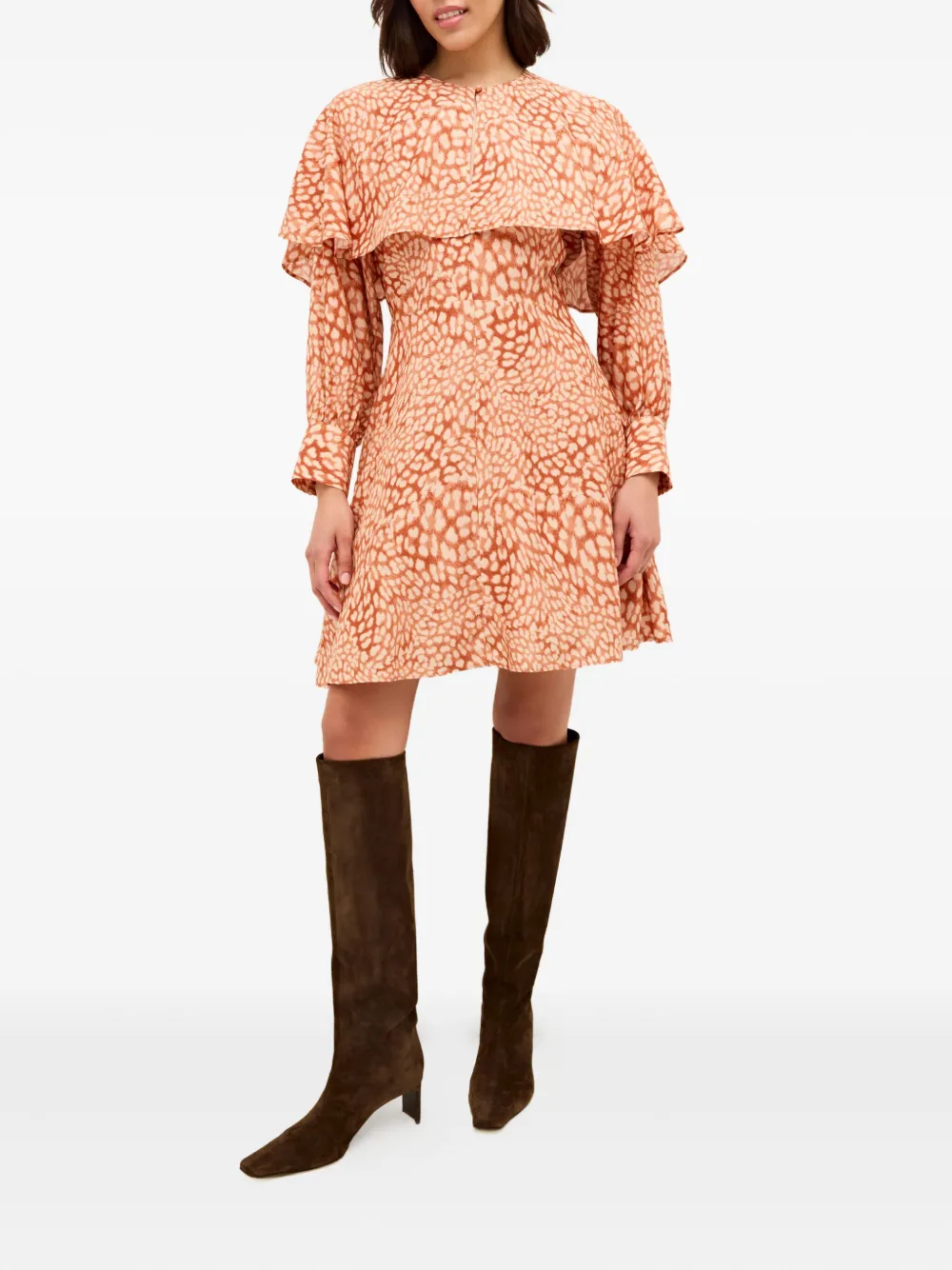 Marie Oliver Reeves mini-jurk met cape - Rood