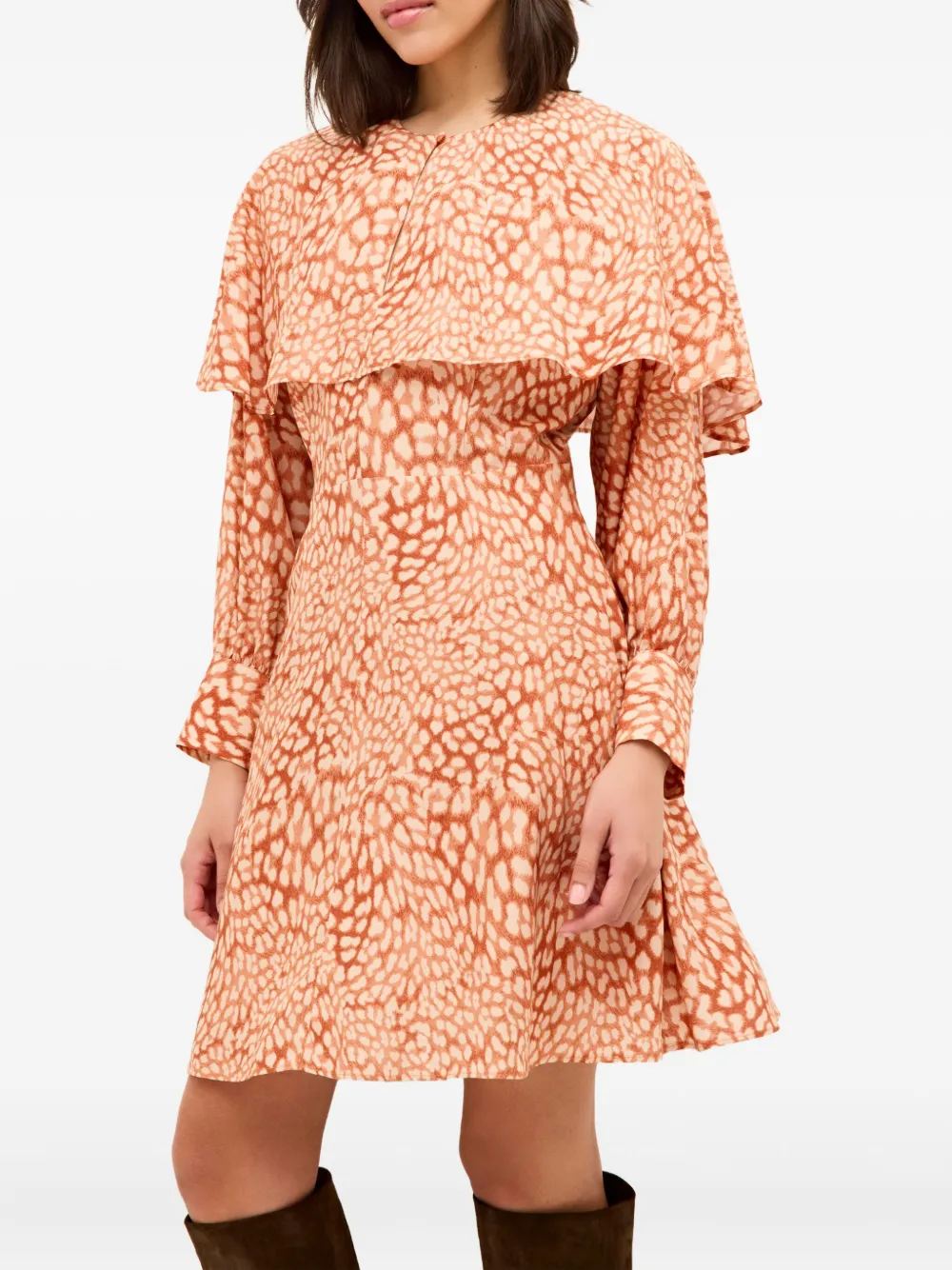 Marie Oliver Reeves Cape-neck Mini Dress In Multi
