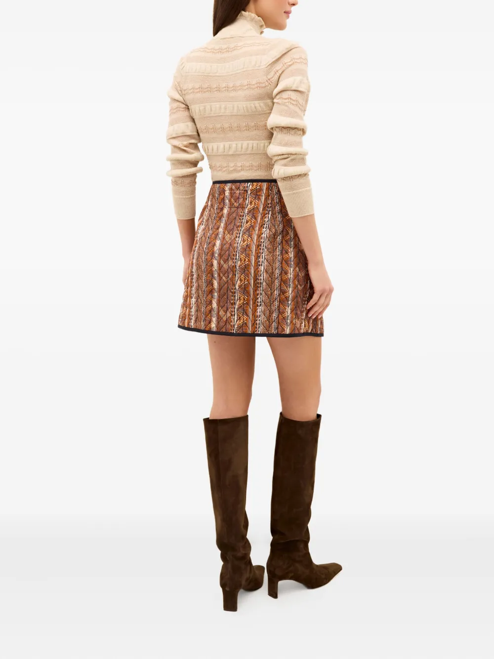 Marie Oliver Adison Ruffled High-neck Wool Jumper In Neutral