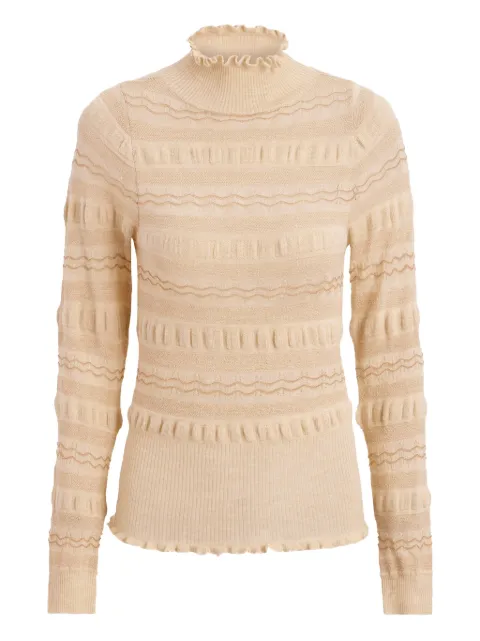 Marie Oliver Adison ruffled high-neck wool jumper