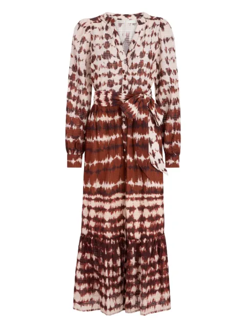 Marie Oliver tie-dye belted midi dress