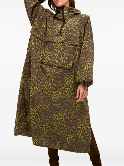 Marie Oliver Desirae hooded leopard-print raincoat