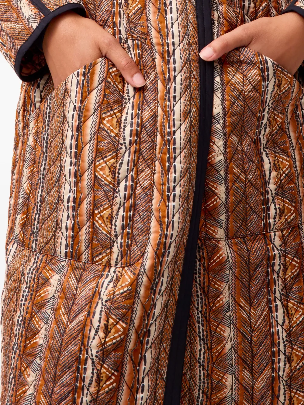 Marie Oliver Lee Quilted Belted Coat In Brown