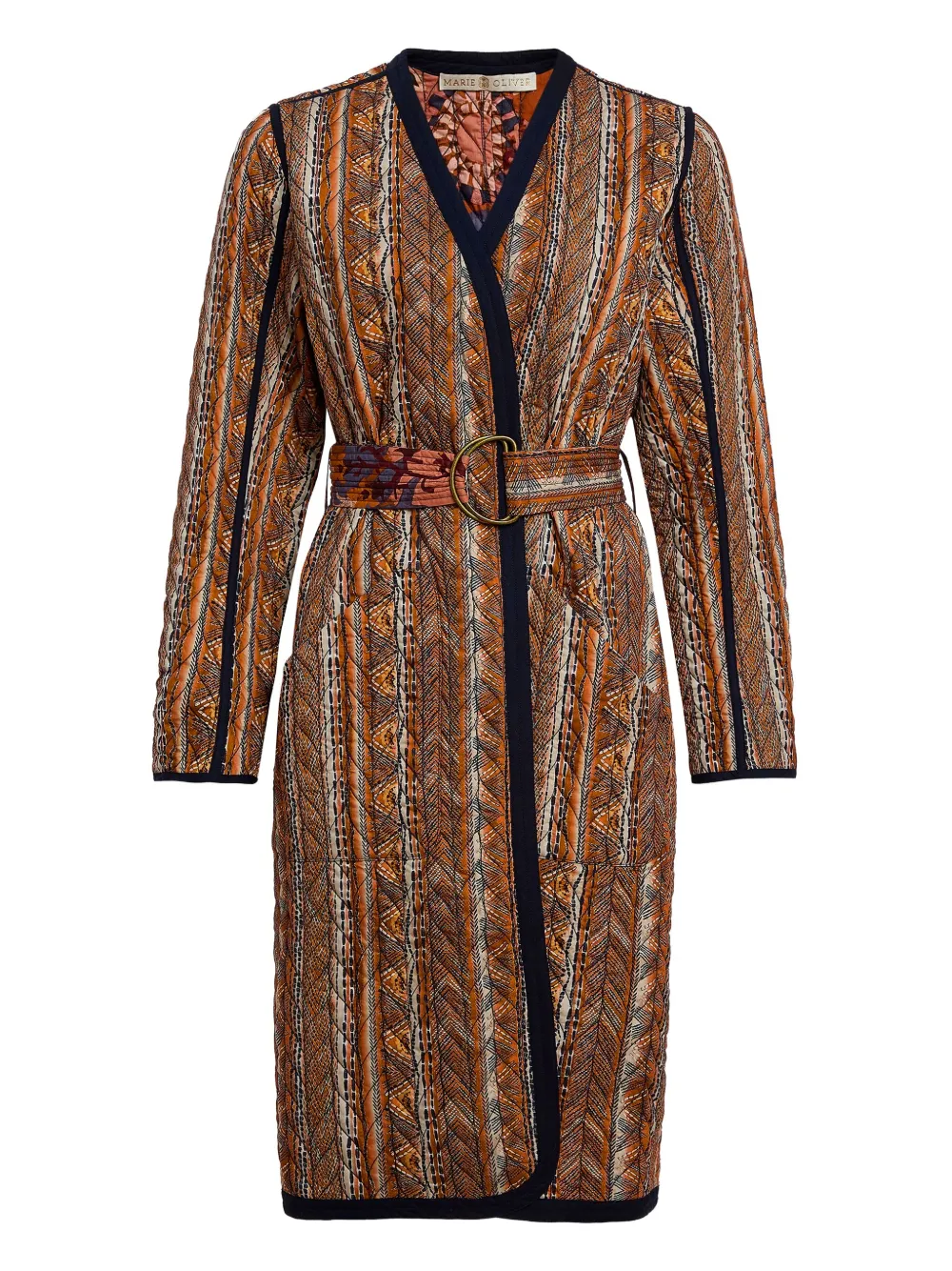 Marie Oliver Lee quilted belted coat | Brown | Image 1