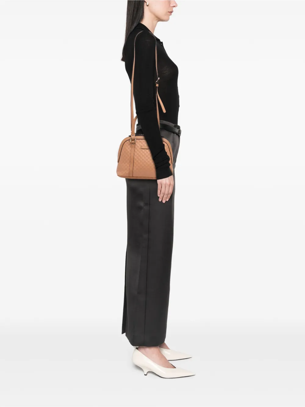 Pre-owned Gucci 2016-2025 Mini Microssima Dome Satchel