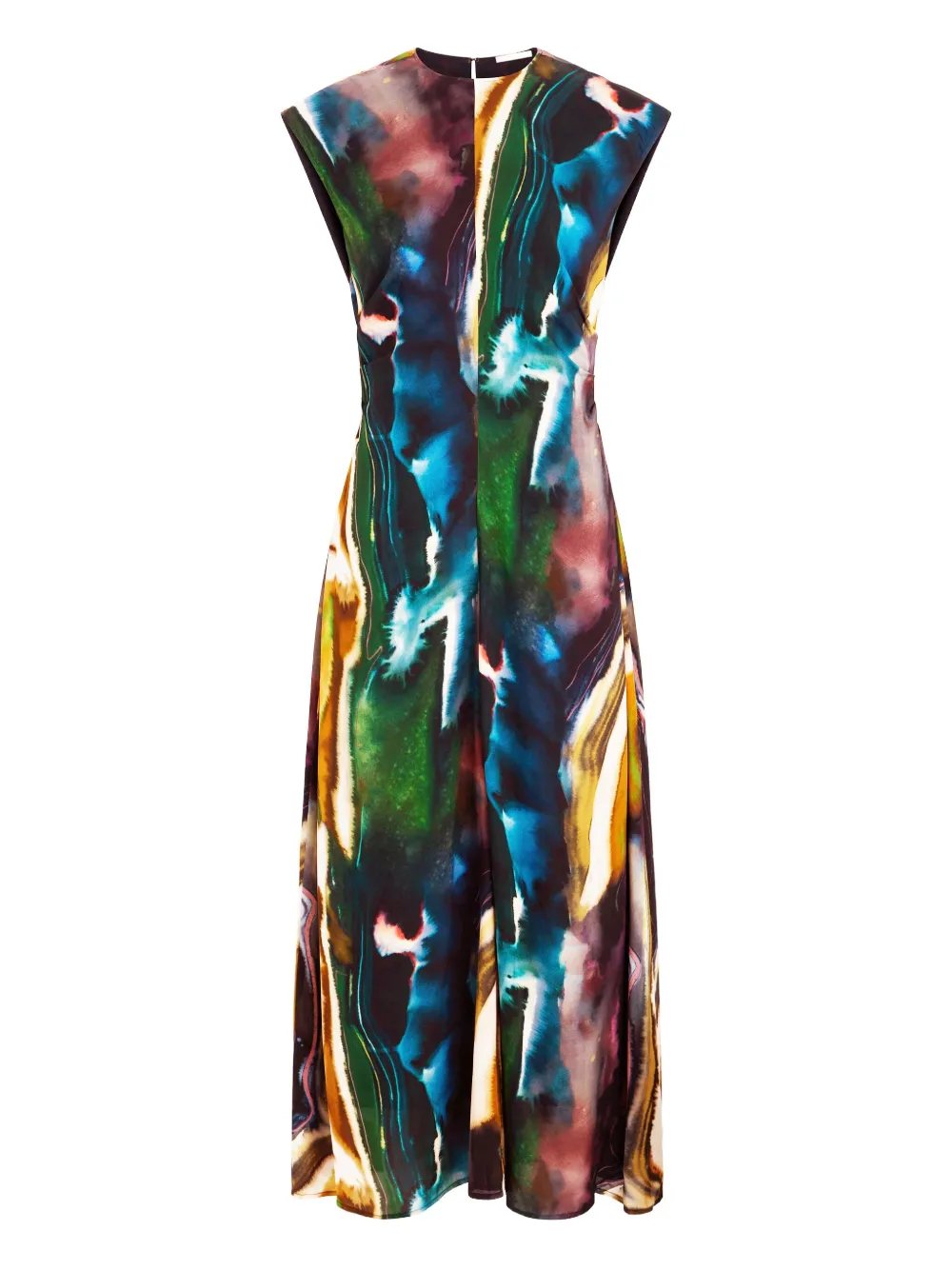 Marie+Oliver+robe+imprimee+à+mancherons+-+Jaune