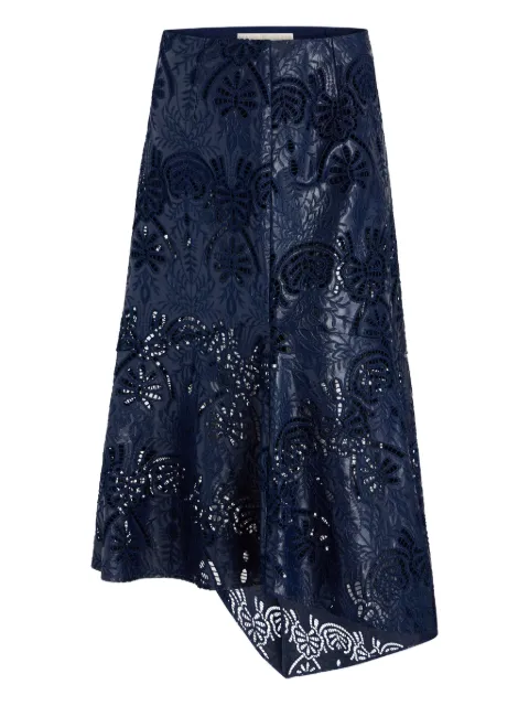 Marie Oliver Casey floral-lace asymmetric skirt