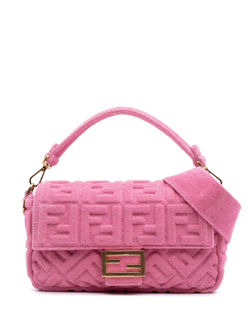 Fendi Pre-Owned 2010-2025 Zucca Embossed Terry Cloth Baguette satchel | Pink | Image 1