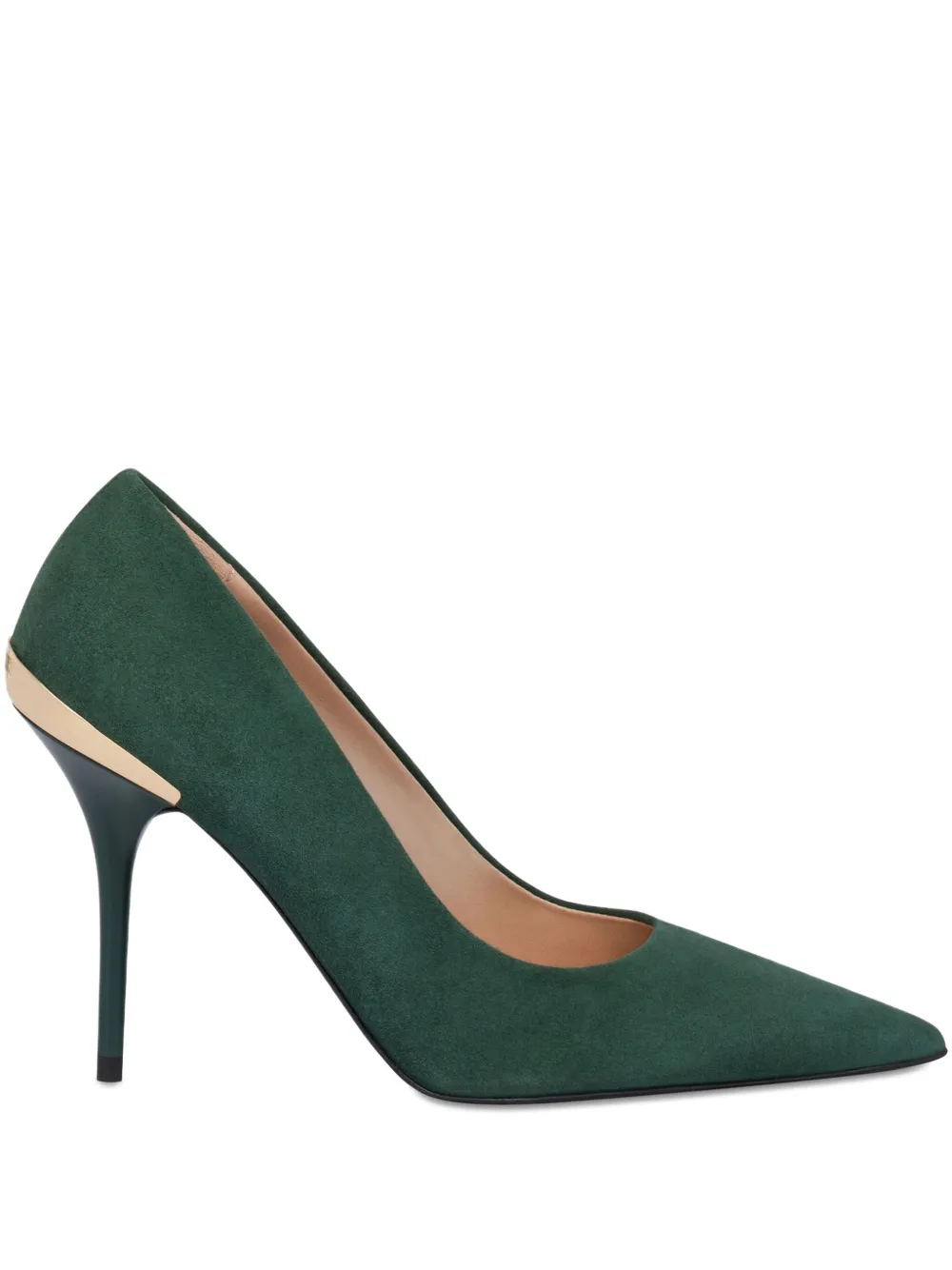 Love Moschino Suède pumps met metallic afwerking Groen