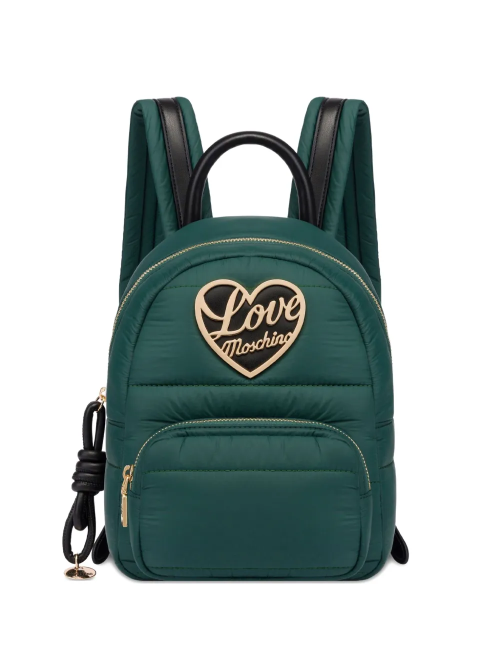 Love Moschino Quilted Heart-plaque Backpack In Green
