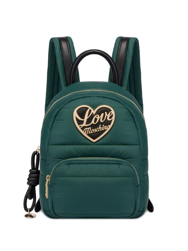 Love Moschino Quilted heart-plaque Backpack Green FARFETCH PH