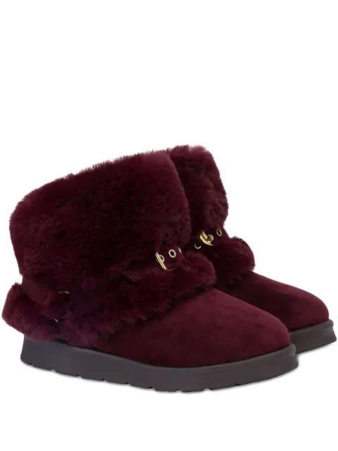 Love Moschino fur-trimmed buckle boots