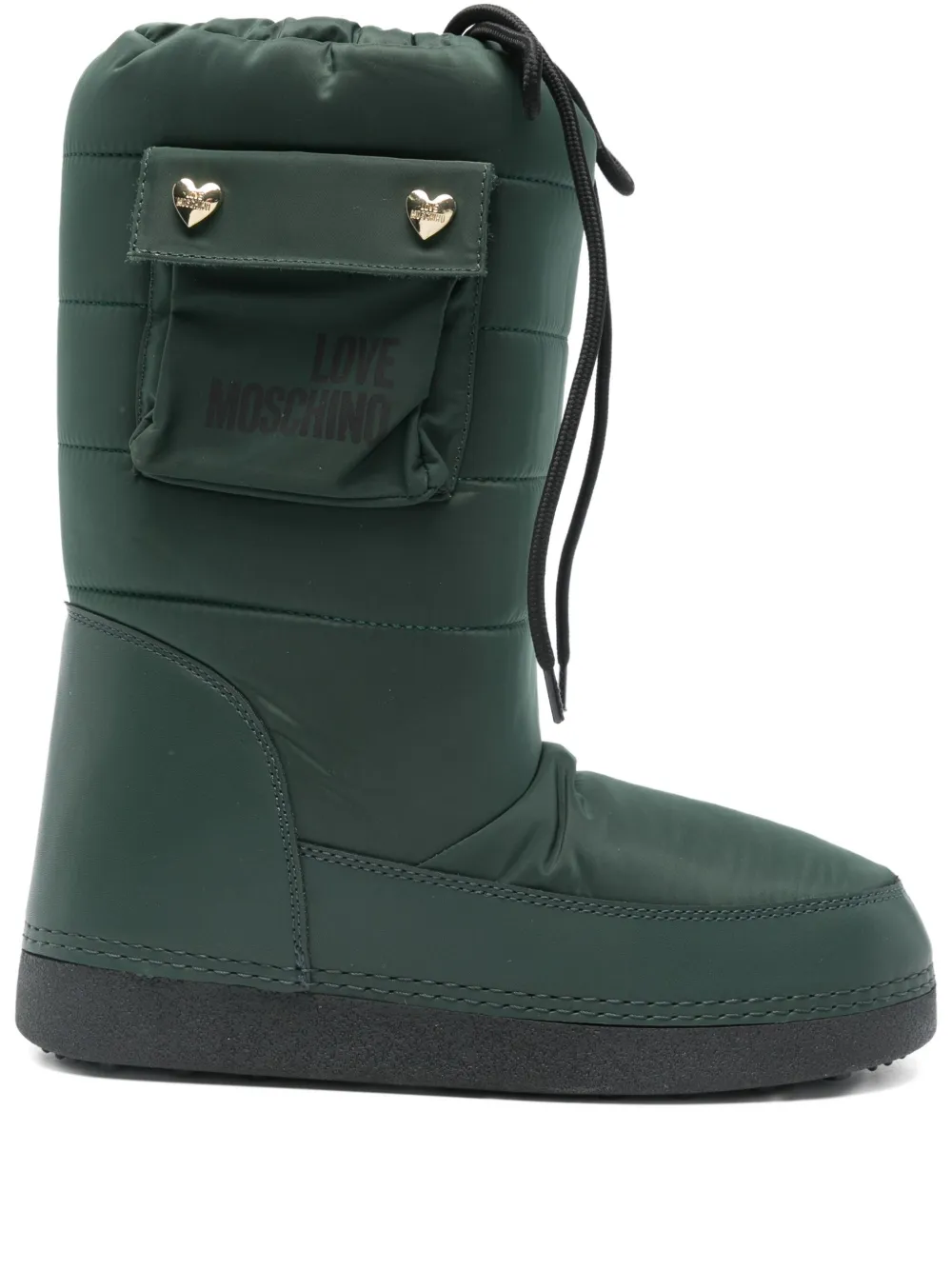 Love Moschino botas para nieve con apliques de corazón | verde | Image 1