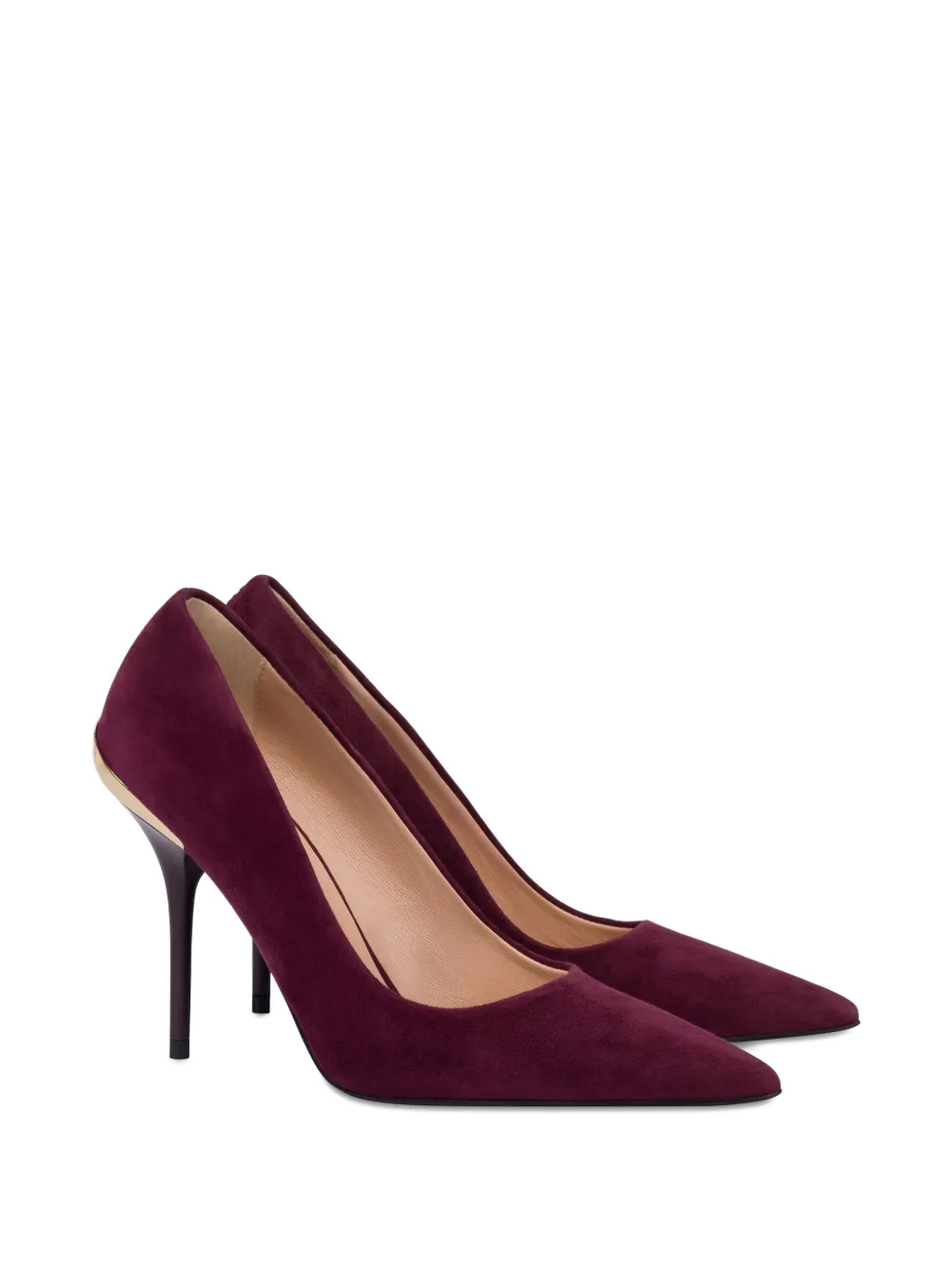 Love Moschino Pointed-toe Metallic-detail Pumps In Red
