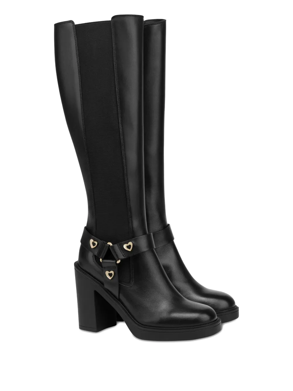 Love Moschino heart-buckle leather boots | Knee-High Boots | Image 2