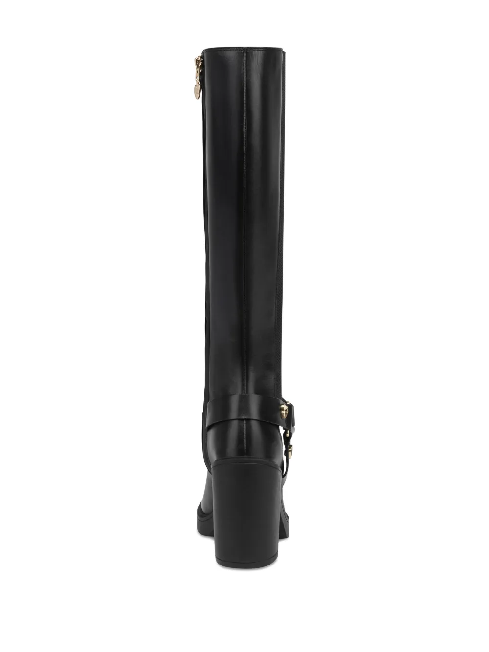 Love Moschino Heart-buckle Leather Boots In Black
