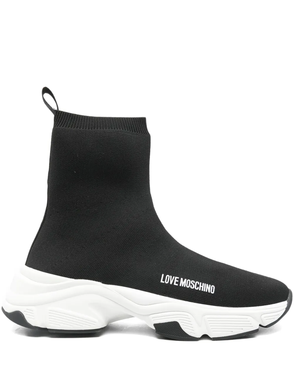 Love Moschino Soksneakers met logo Zwart