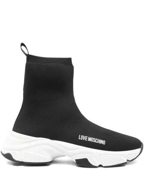 Love Moschino tenis estilo calcetín con letras del logo