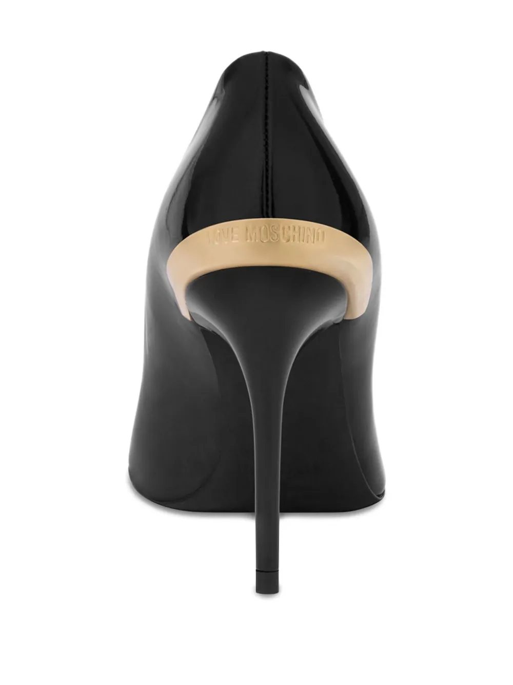 Love Moschino patent leather stiletto pumps Black