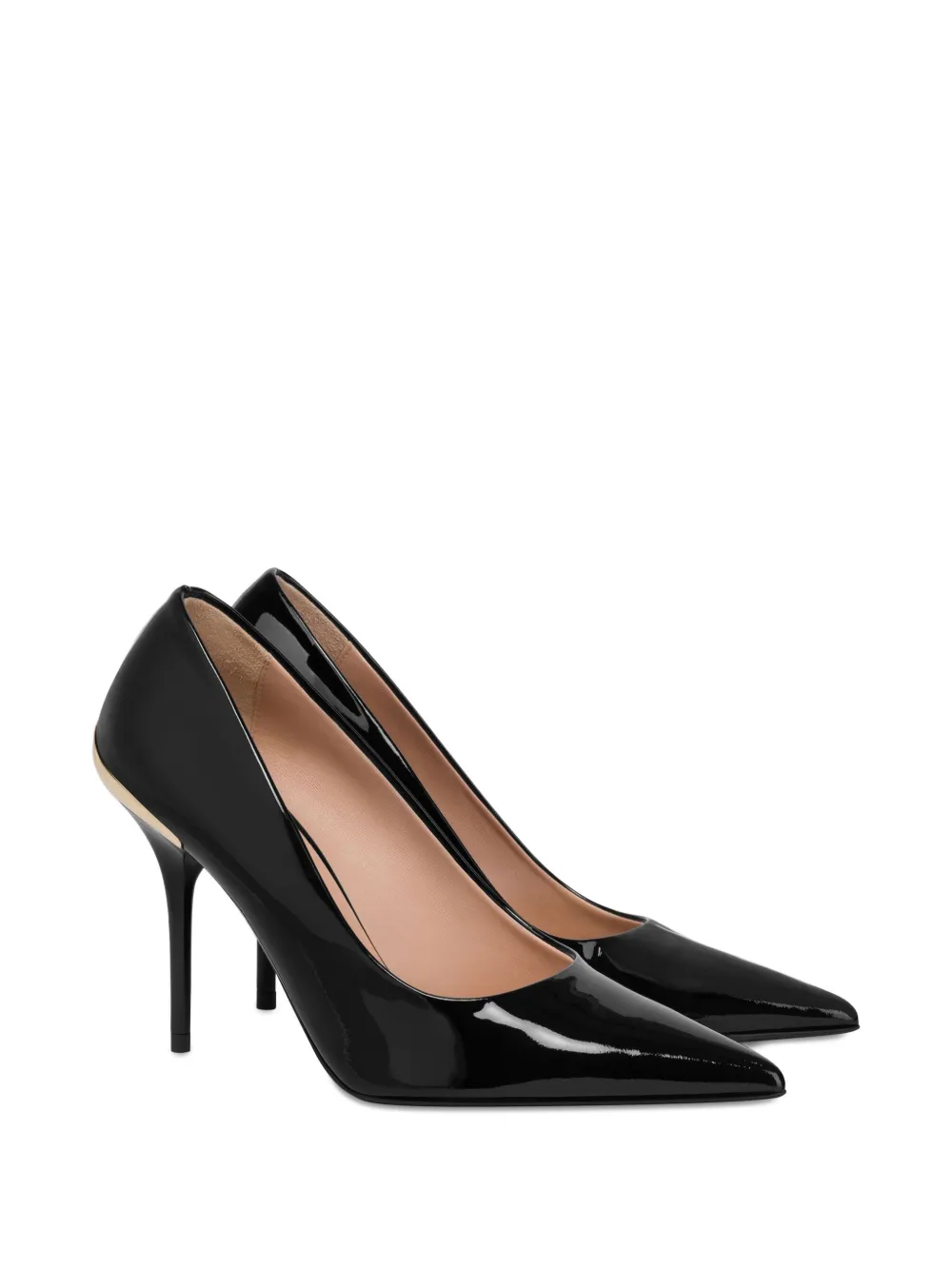 Love Moschino patent leather stiletto pumps Black